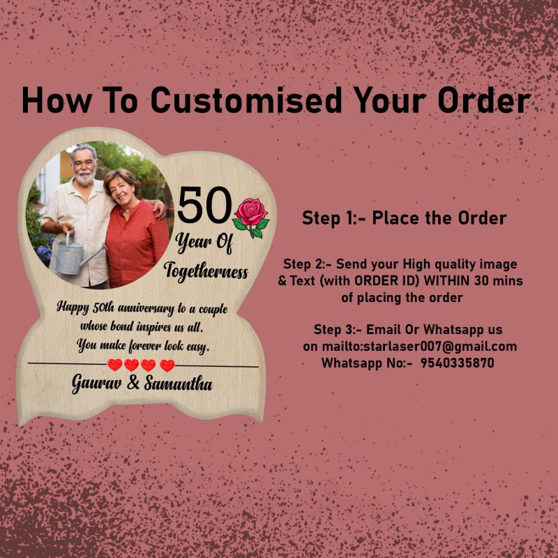 Personalized 50 Years of Togetherness Photo Frame  Golden Jubilee Gifts for Parents, Grandparents, Husband & Wife